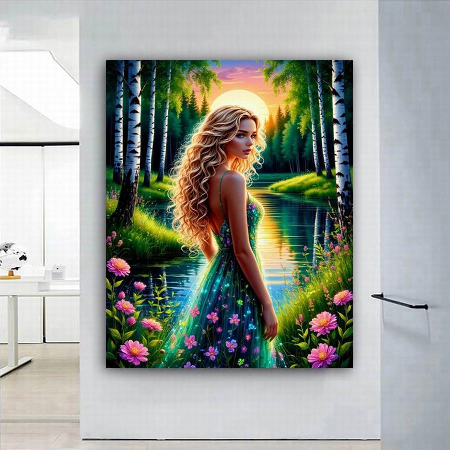Diamond Painting New Collection Beautiful Woman Diy Full Square Round Drill Rhinestone Embroidery Sale Pretty Girl Mosaic Cross Stitch Kits