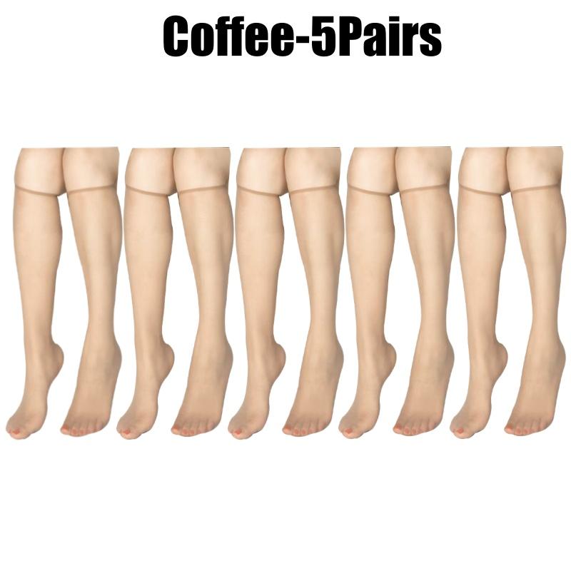 Summer Ultra-Thin Korean Style Invisible Thigh-High Socks Nude Seamless Mid-Calf Short Socks for Women Anti-Snag Sheer Stockings