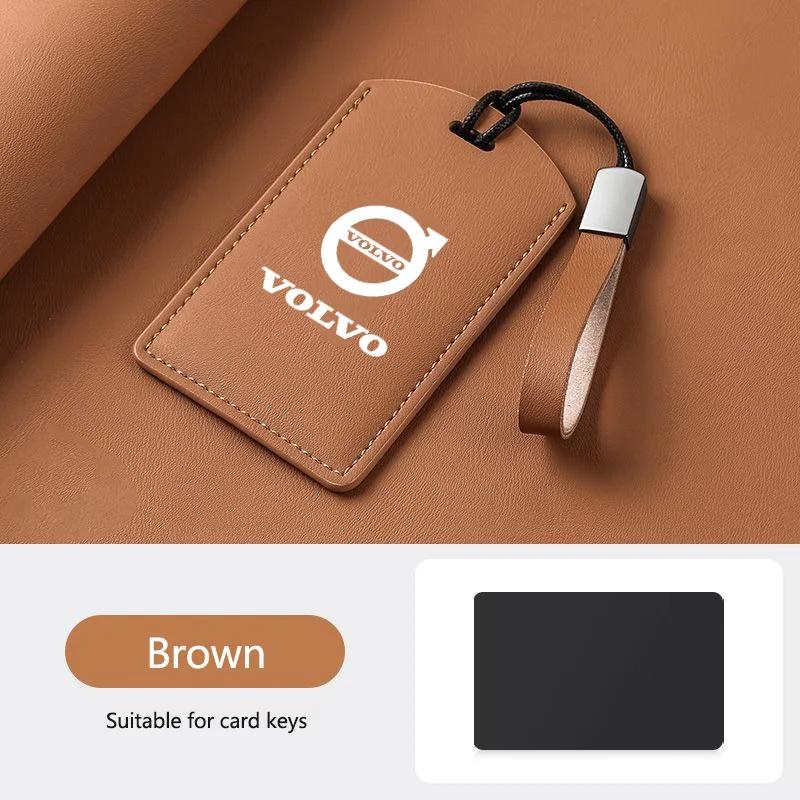 Leather Car Smart NFC Card Key Case Cover Key Bag Shell Holder For Volvo EM90 EX30 2024 Polestar Auto Key Protection Accessories