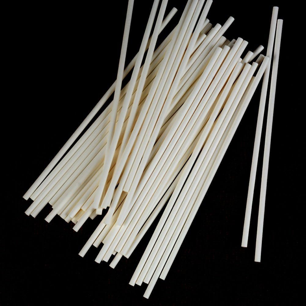 COOLAKE Lollipop Sticks 100 Pack 6 Inch Paper Candy Making Sucker Sticks for Cake Topper, DIY Homemade Fruit Candy, Chocolate