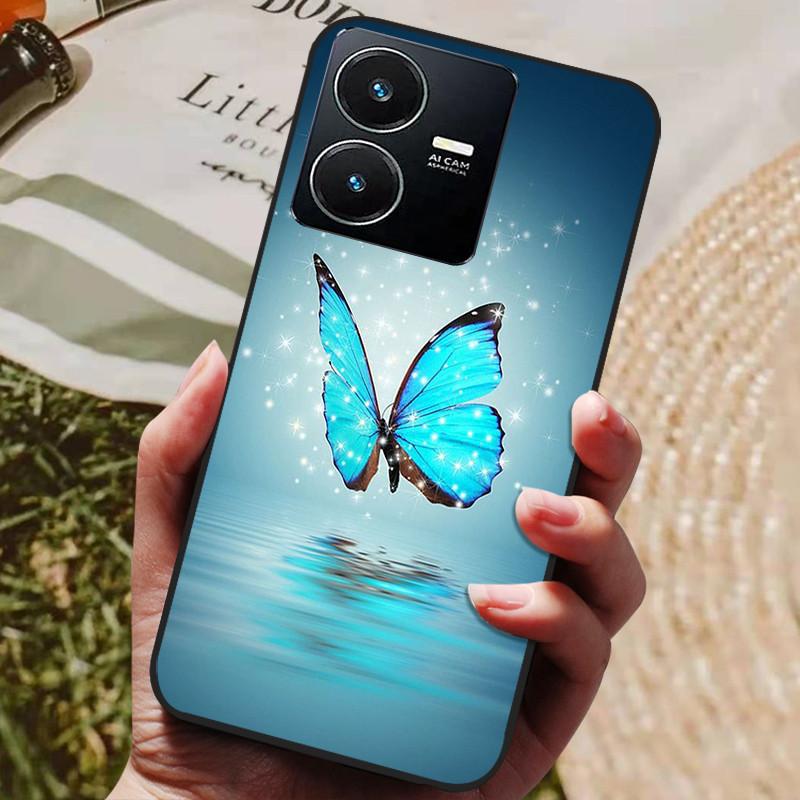 Für Vivo Y22 Hülle Weiches Silikon Stoßfeste Handyhülle für Vivo Y22 Y22s Y 22 s Hüllen Y 22 2022 Schwarzer Bumper Schutzhüllen