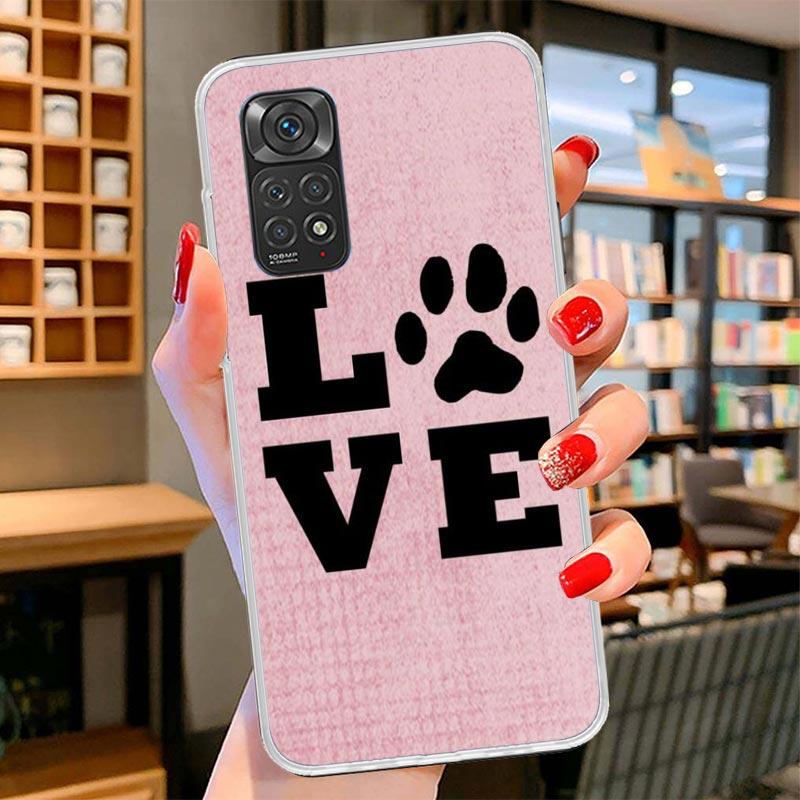 Dog Footprint Paw Cute Cover Phone Case For Xiaomi Redmi Note 15 14 13 12 11 10 Pro Plus 14S 12S 11S 11T 11E 10S Soft Fundas She