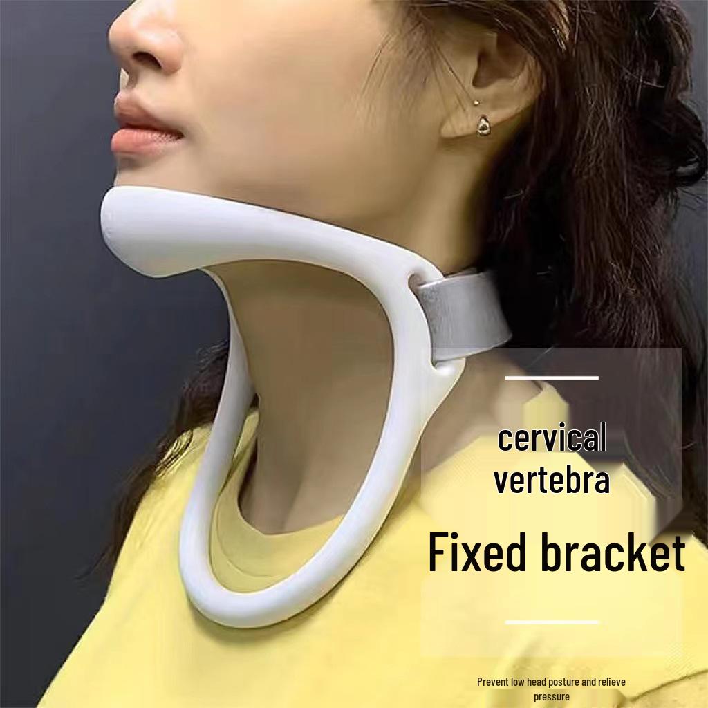

Cross-Border Neck Brace: Anti-Droop Cervical Support & Corrector for Office Use Full Set (Brace + Strap) белый
