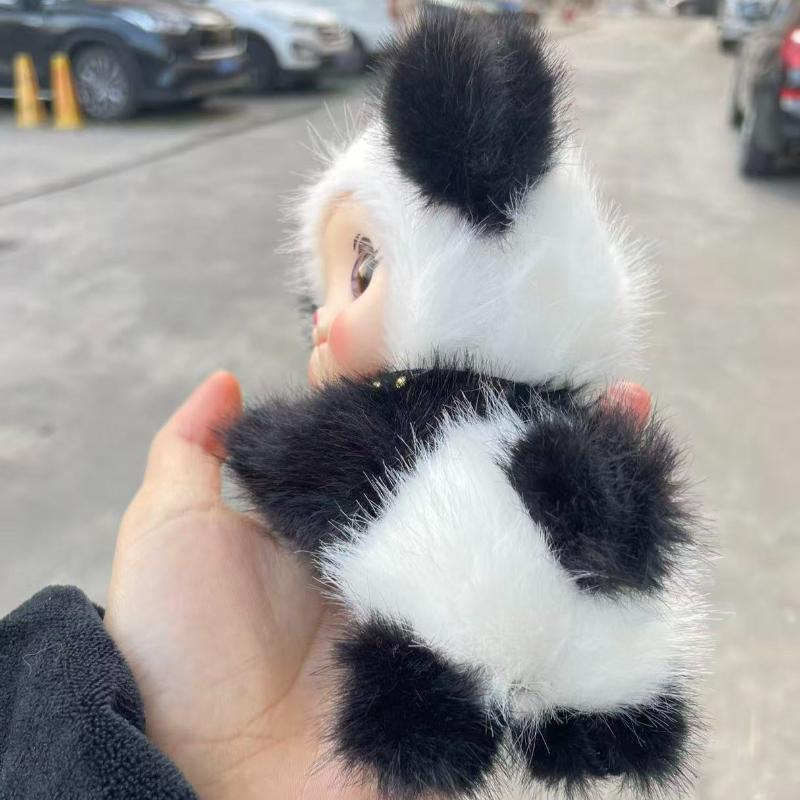 Păpușă Nouă din Vinil Panda Jucărie de Pluș Animal Pufoasă Kawaii Decor Acasă pentru Copii Cadou de Ziua de Naștere Însoțitor pentru Copii Adulți Jucărie de Pluș
