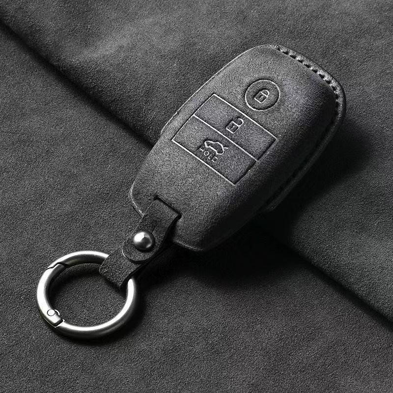 Leather Car Key Case For KIA Sportage Cerato Optima K2 K3 K4 K5 RIO Picanto Soul Sorento Sedona 3 Button Cover Shell Accessories