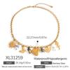 18K Gold Platinierte Schmetterling & Herz Kreuz Edelstahl Halskette für Damen