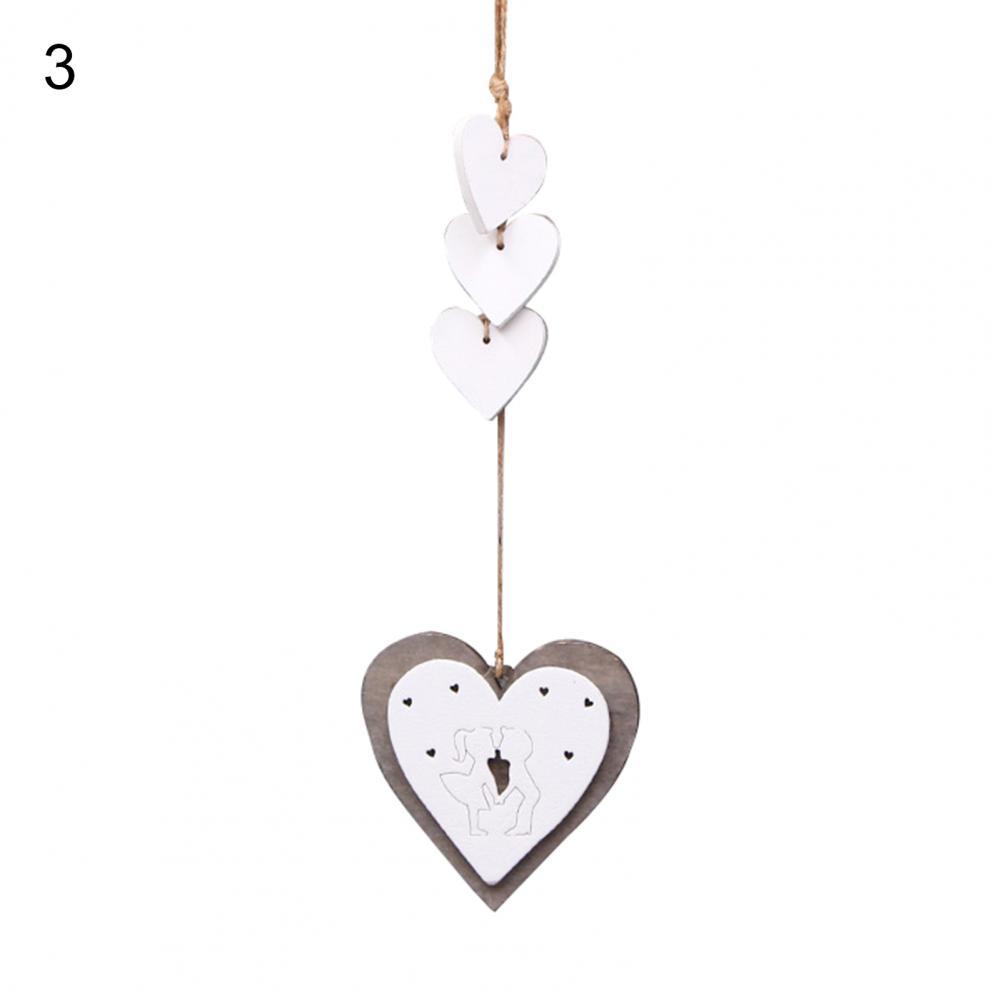 Dekoracja Serca, Drewniane Dekoracyjne Wiszące Ozdoby w Kształcie Serca Ręcznie Robione Ozdoby Wiszące na Ślub, Dekoracja Domu