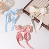 French Style Satin Bow Hair Clip Solid Color Women Hairpin Elegant Bow Ribbon Hair Clip  Girls