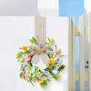 Small Easter Egg Wreath for Front Door Artificial Spring Colorful Eggs Wreath Farmhouse Hanging Kitchen Cabinet Wreath with Ribbon
