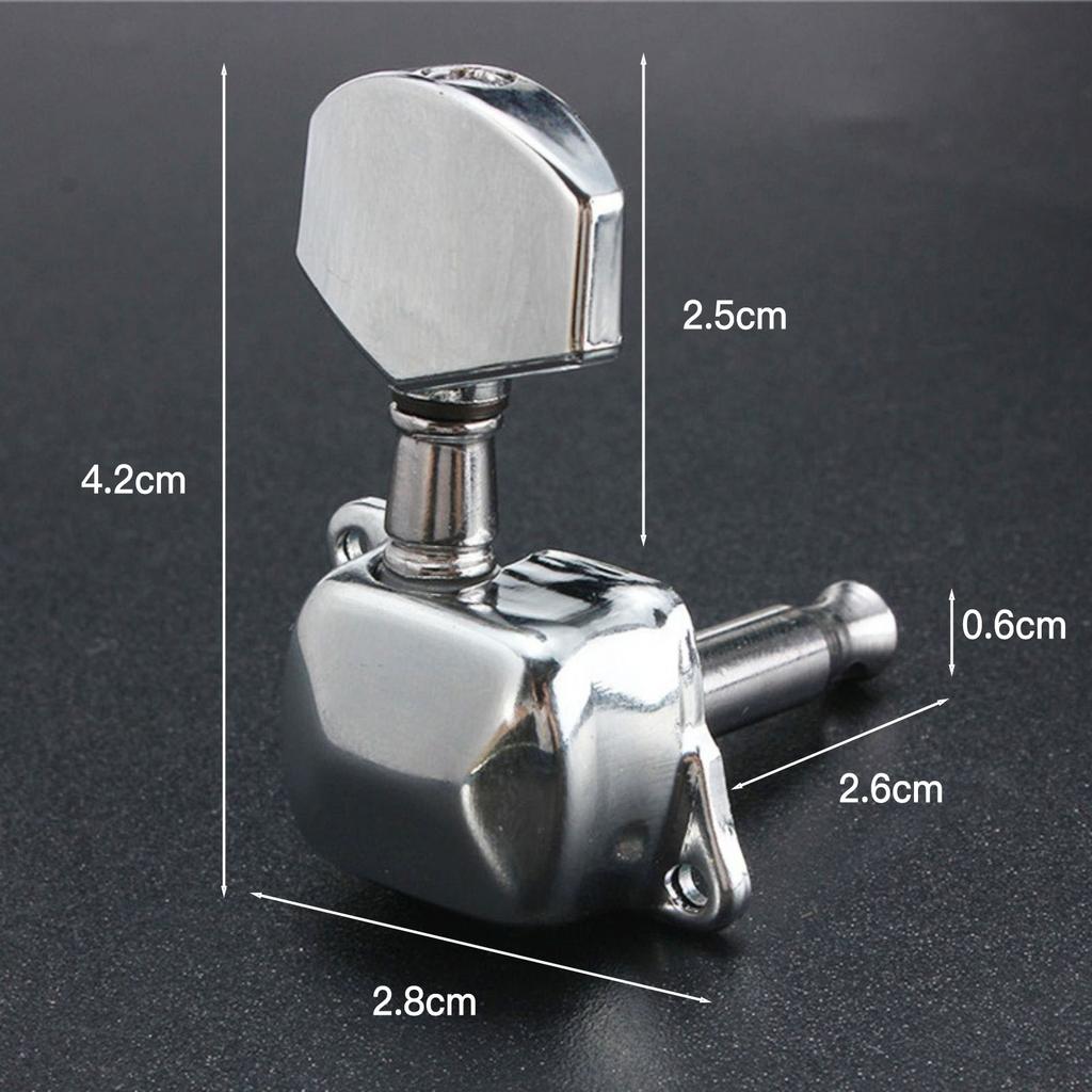 Acoustic Guitar Strings Button Metal Semi-Closed Guitar String Button Tuner Guitar Knob for Guitar or Acoustic Guitar Chrome
