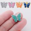 5pcs Colorful Enamel Butterfly Charms Stainless Steel Rhinestone Pendants for Bracelets DIY Jewelry Making Accessories Handmade