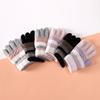 Cute Striped Fingerless Knitted Gloves for Kids - Autumn/Winter