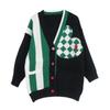 European and American Women's Patchwork Cardigan: Peach Heart Embroidery, Autumn/Winter Knitted Loose Sweater