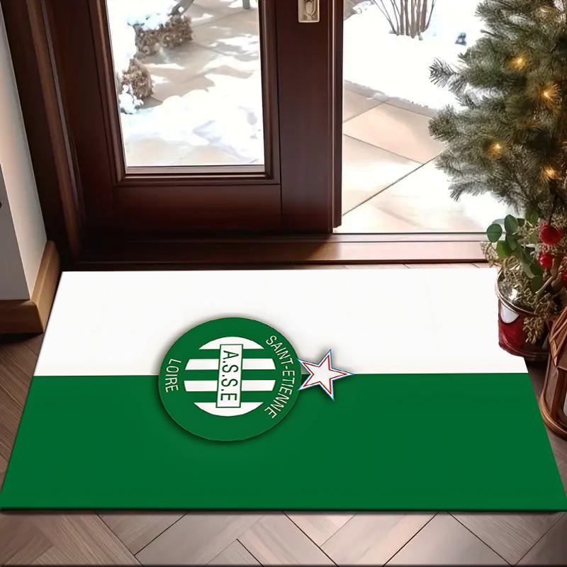 1PC Green Saint-Etienne Football Rug Game Carpet, Floor Mat for Bedroom Living Room Entryway Rug, Home Decor Idea Gift for Christmas birthday
