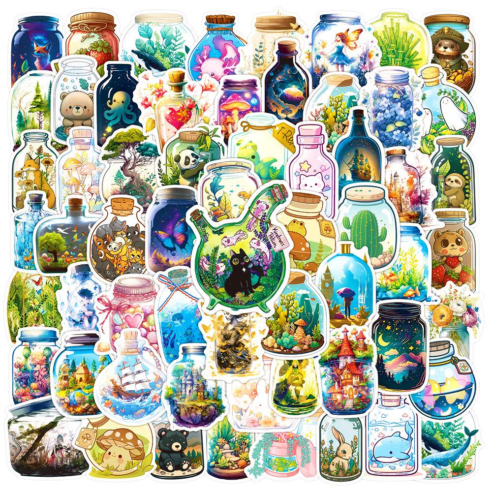 10/30/50/100pcs Funny World In a Bottle Cartoon Sticker Art Creative Decals Decorative Laptop Phone Journal Aesthetic Sticker