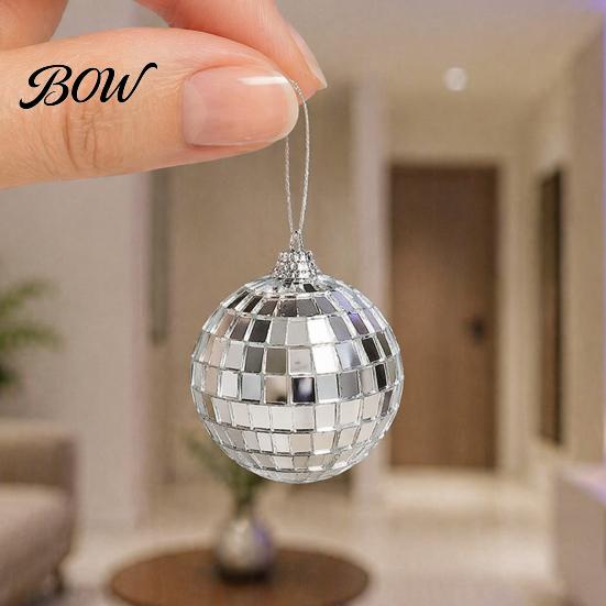 Festival Hanging Ornaments for Holidays 6 Pcs Mini Silver Disco Balls, Mirror Ball Ornaments, Reflective Balls Party Decorations Decoration with