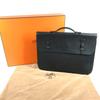 HERMES vintage Serviette Tote Bag Document Handbag Business bag Leather Black