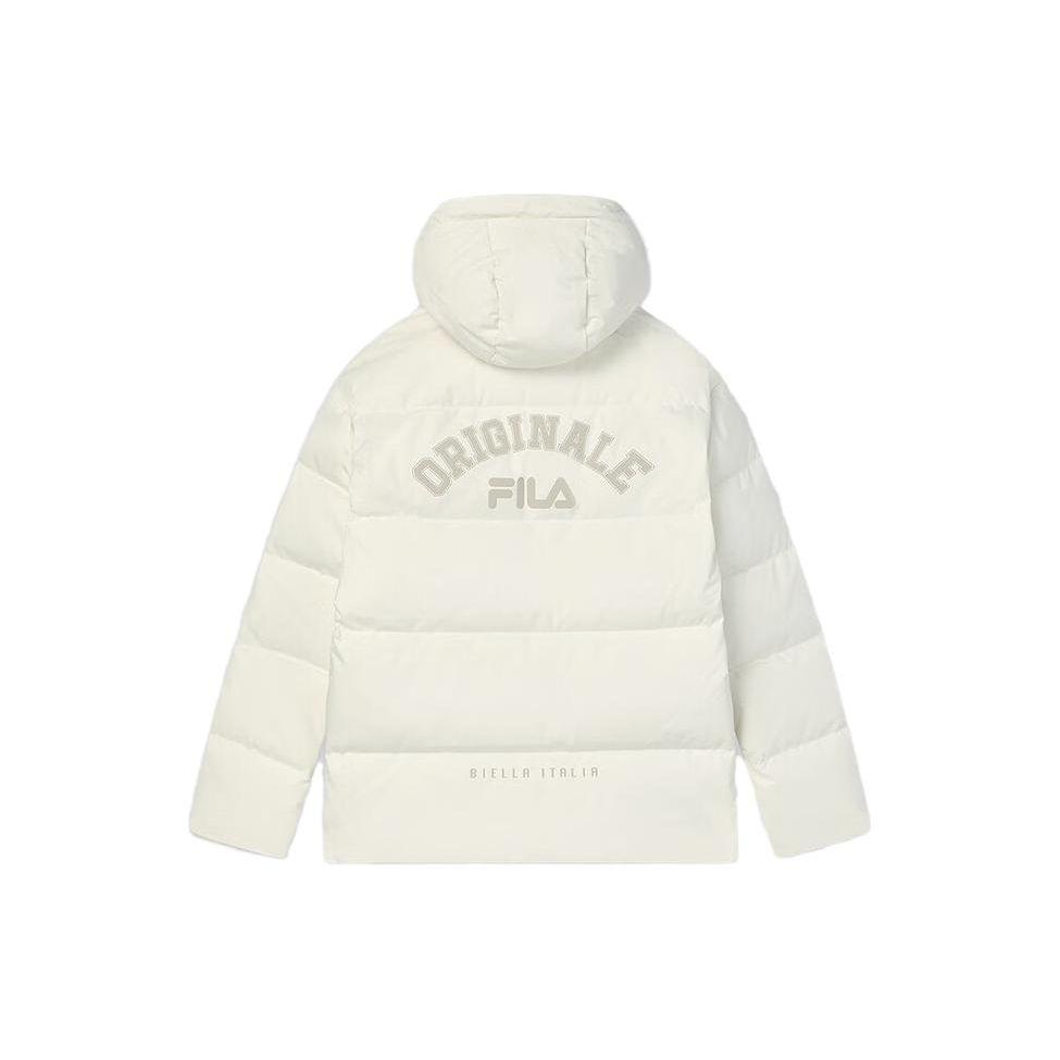 FILA Letter Zip-Up Hooded Jacket Unisex jackets Reed-White F11U349901FIV