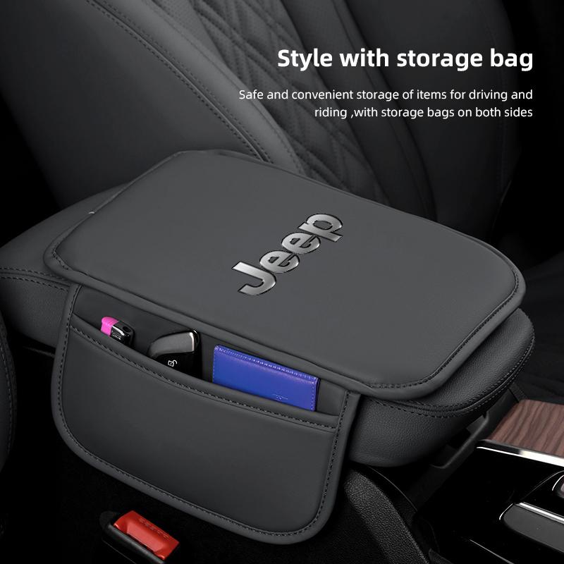 Car Armrest Mat Center Console Leather Protection Cushion For Jeep Renegade Compass Grand Cherokee Wrangler Patriot Rubicon AKM1