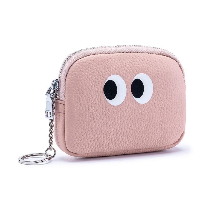 New Cartoon Cute Change Bag, Genuine Leather Mini Coin Bag, Niche Design Ins First-layer Cowhide Storage Bag for Women