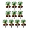 10 Pcs Artificial Pine Pick Mini Pine Needles Branches with Gold Berry Small Pinecones Stems for Holiday Crafts Christmas Tree DIY Garland Wreath