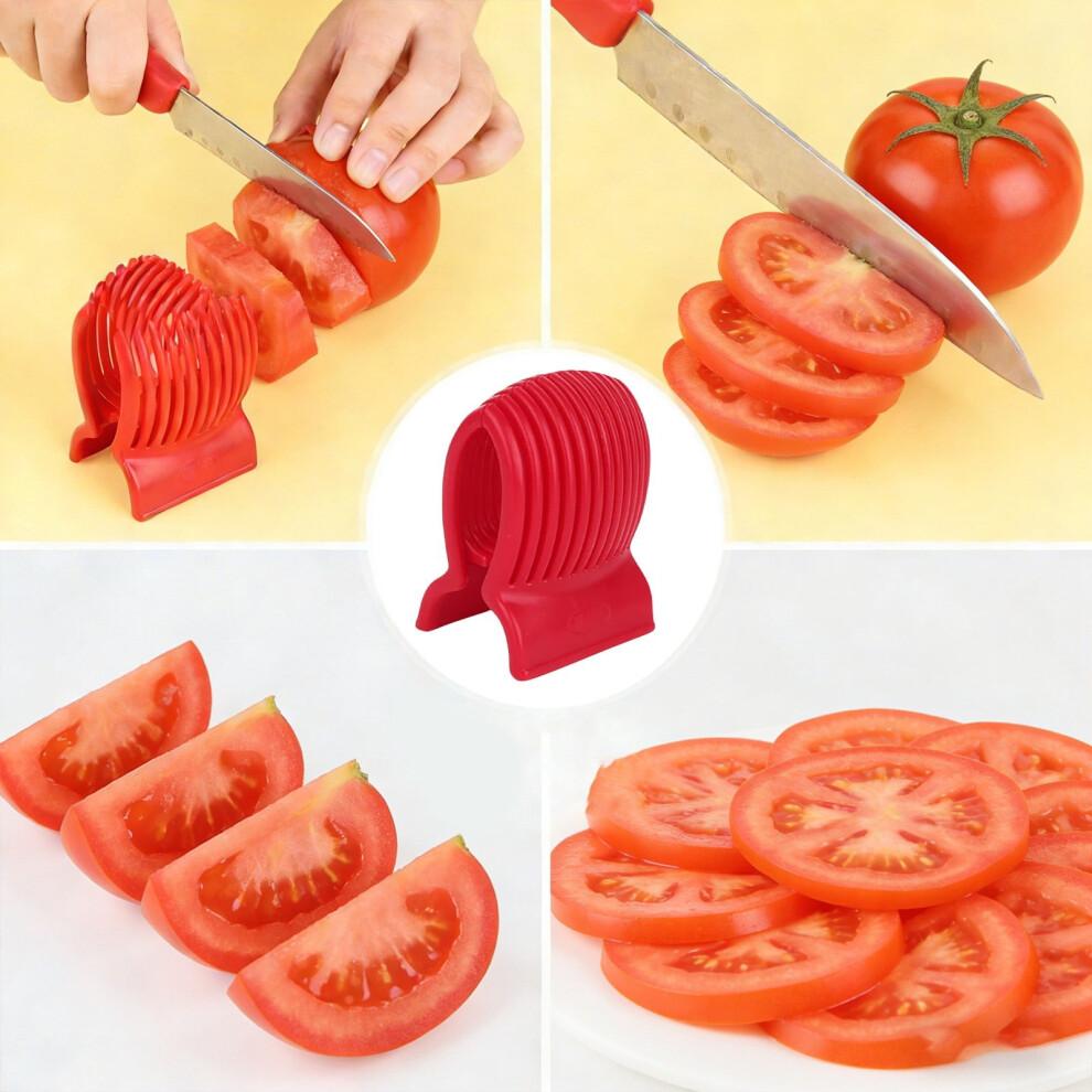 Multiuse Slicer Holder With Firm Grip Ergonomic Dividers Design For Precise Cuts Slicing Shredding Tomatoes Lemons Potatoes Round Fruits Vegetables