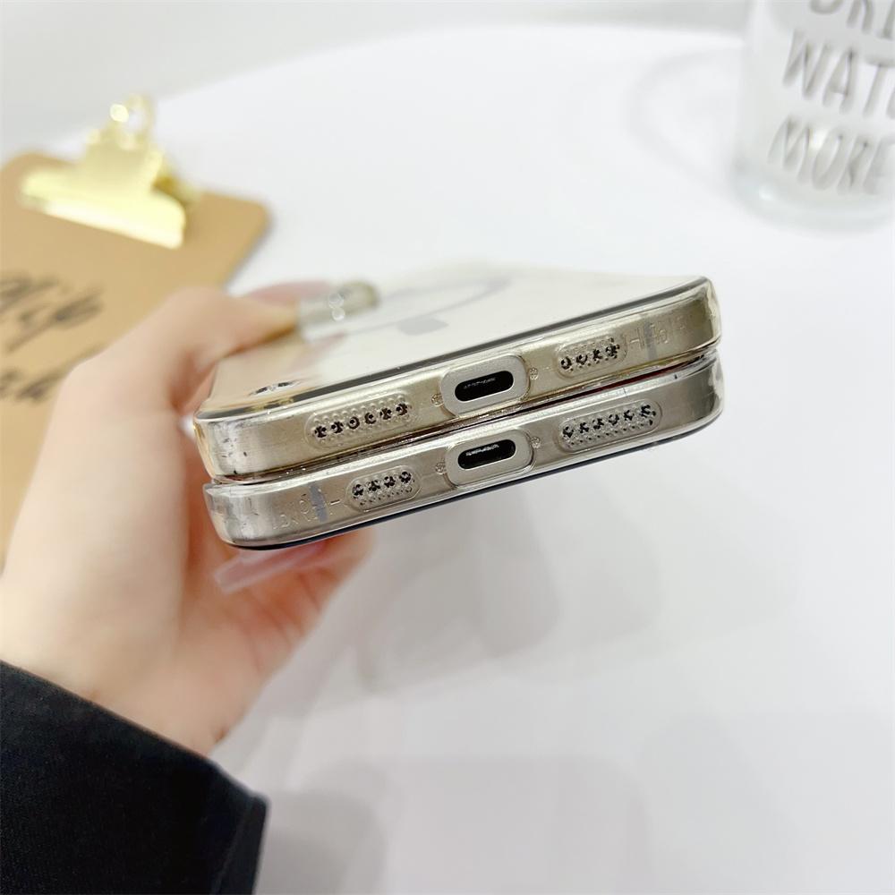 Ultra Thin Clear PC For Magsafe Frameless Phone Case For 17 15 16 Plus 12 13 14 Pro Max Wireless Charging Hard Back Cover