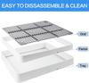 2 Pack Rabbit Litter Box with Grate, Large Shallow Tray for Small Pets, 14.5 x 11.6 x 2.5 Inch