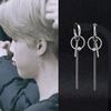 Bulletproof Small Group Park Zhimin Round Ring Long Chain Earrings Cold Niche Male Personality Harajuku Earclips