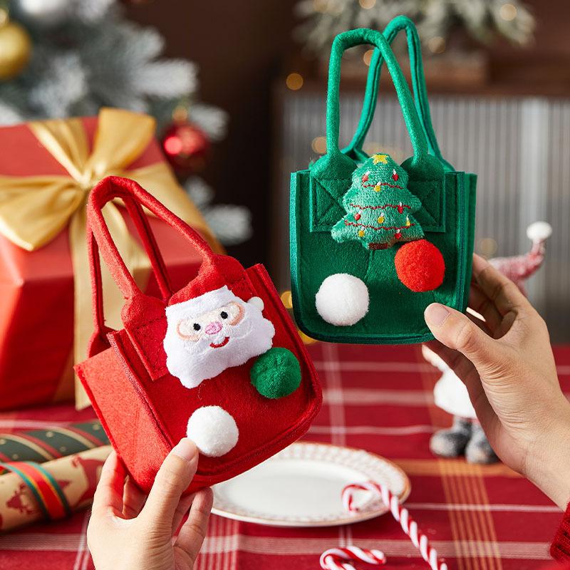 Felt Bag Christmas Gift Socks Cartoon Decorative Pendant Gift Bag Christmas Tree Elk Non Woven Bag