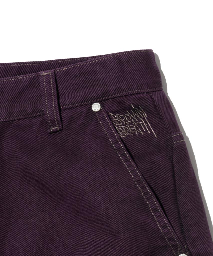 BROWNBREATH Stamp Tag Double Knee Pants - Purple