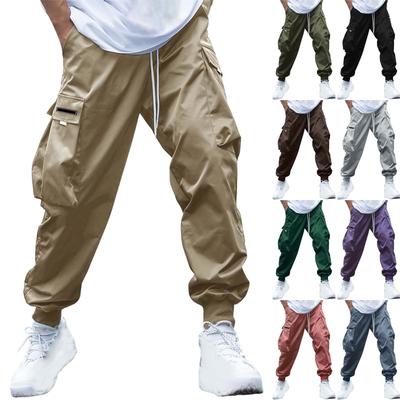 Men'S Large Size Work Pants Men'S Casual Pants Multi Pocket Teenage Trend Loose Drawstring Casual Pants Men Light Pants