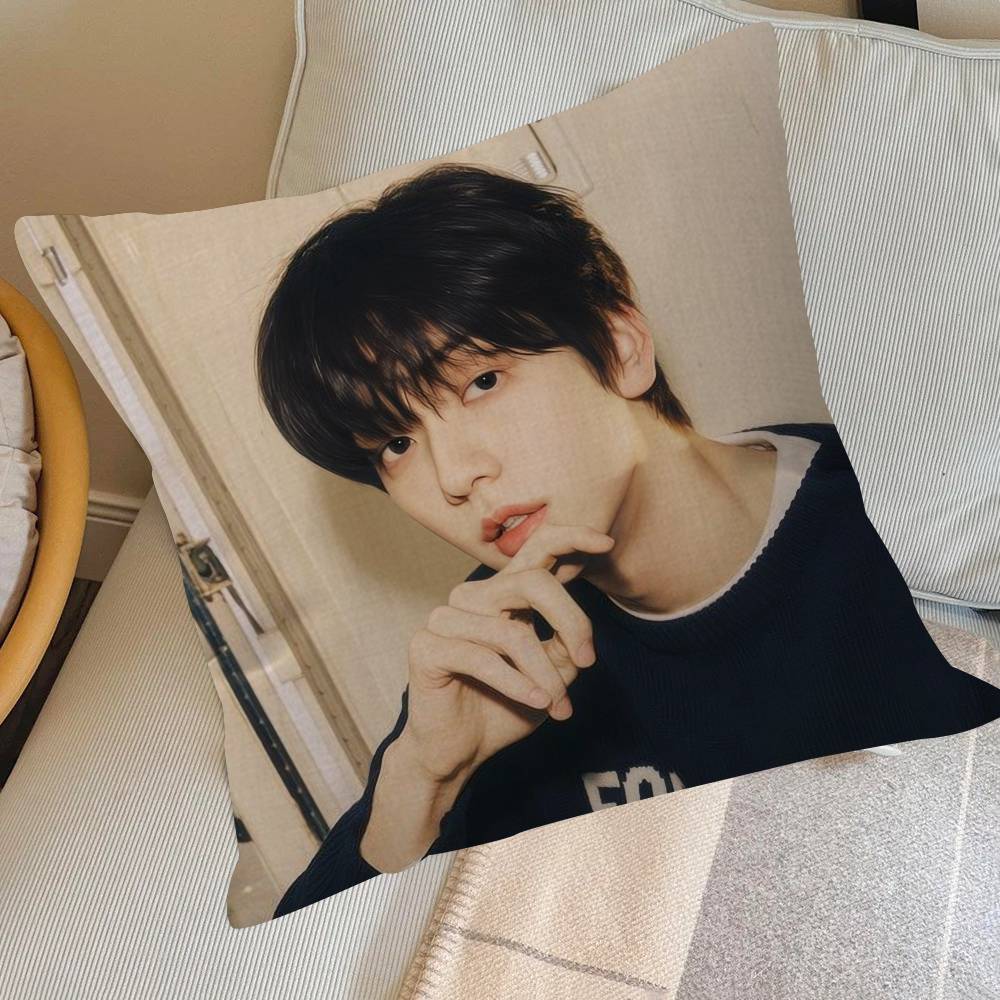 Kpop Group TxT Soobin   Office Cushion Pillowcase Car Cushion Cover45X45CM Lumbar Pillowcase Sofa Pillowcover
