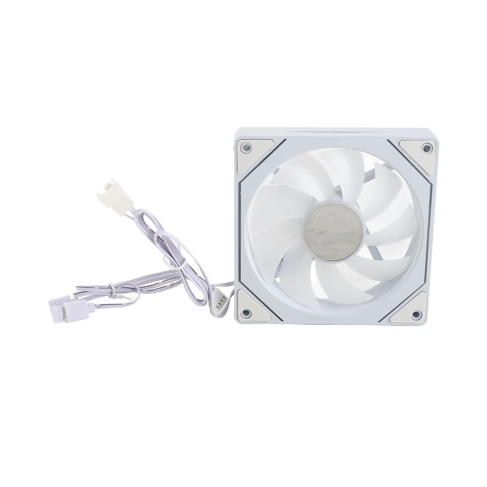 

120 мм ARGB PWM вентилятор для корпуса 800 до 2000 об/мин 4-контактный PWM бесшумный компьютерный вентилятор RGB материнская плата синхронизация компьютер Positive leaf белый