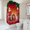 TU Christmas Shower Curtain Santa Claus Holiday Festive Waterproof Bathroom Decor Backdrop Xmas Pattern Home Textile Gift