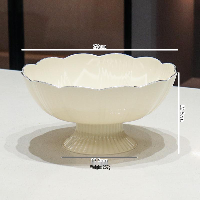 2023 Drenajlı Lüks Meyve ve Atıştırmalık Kasesi - Sehpa İçin Zarif ve Geniş