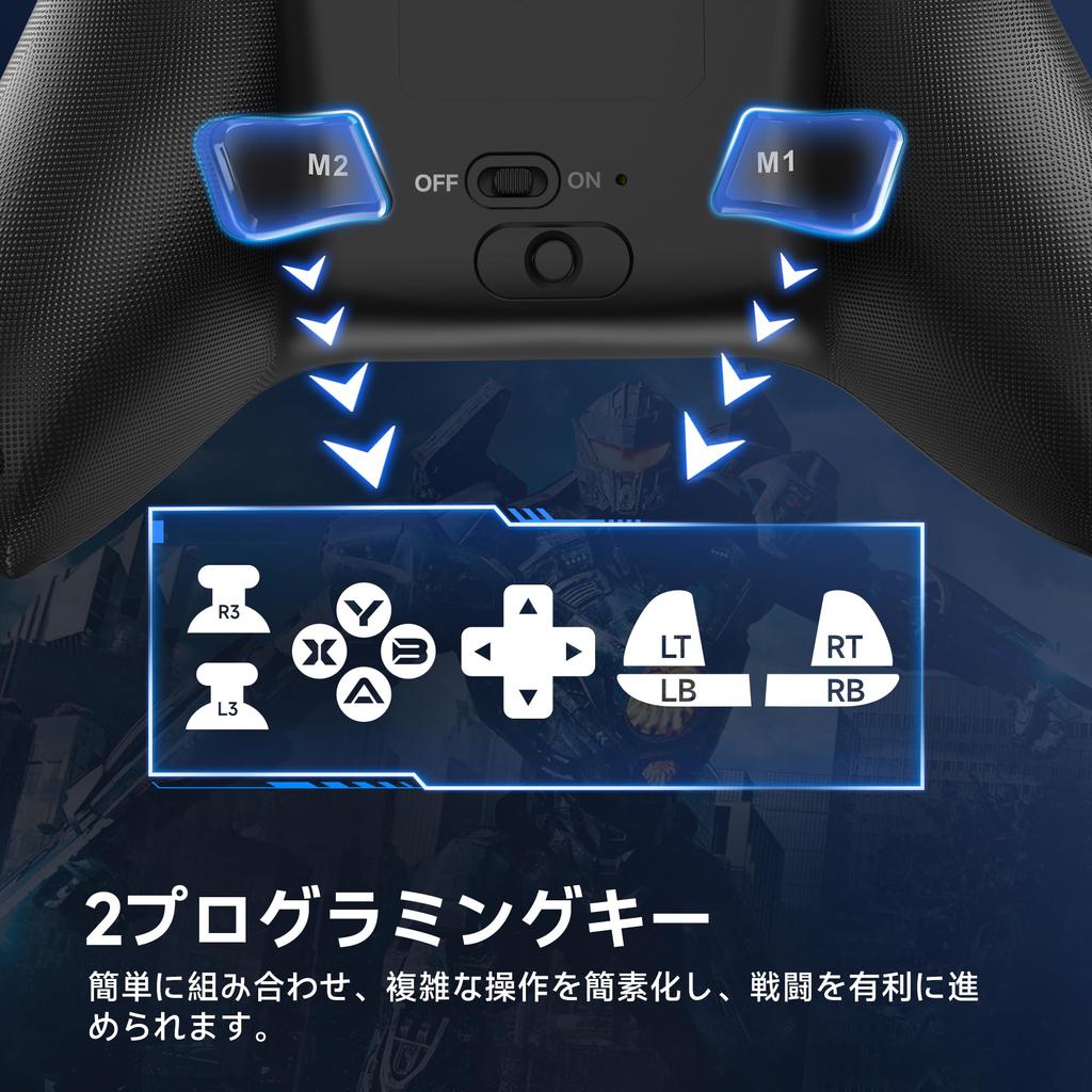 EasySMX X15 PC Controller Enhanced Wireless Bluetooth Controller with Hole Hole and RGB Lighting No Stick No Dead Zones Works with Windows and Switch