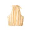 European and American Style, New Women's Clothing, Versatile Fluffy Striped Bow Ornament Neck Collar Top