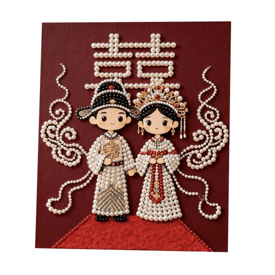 Kit de Pintura com Pérolas de Plástico para Adultos DIY Arte 3D com Pérolas Artesanato Pérolas de Plástico Tela Pré-Impressa Conjunto para Decoração de Casa Amantes de Artesanato