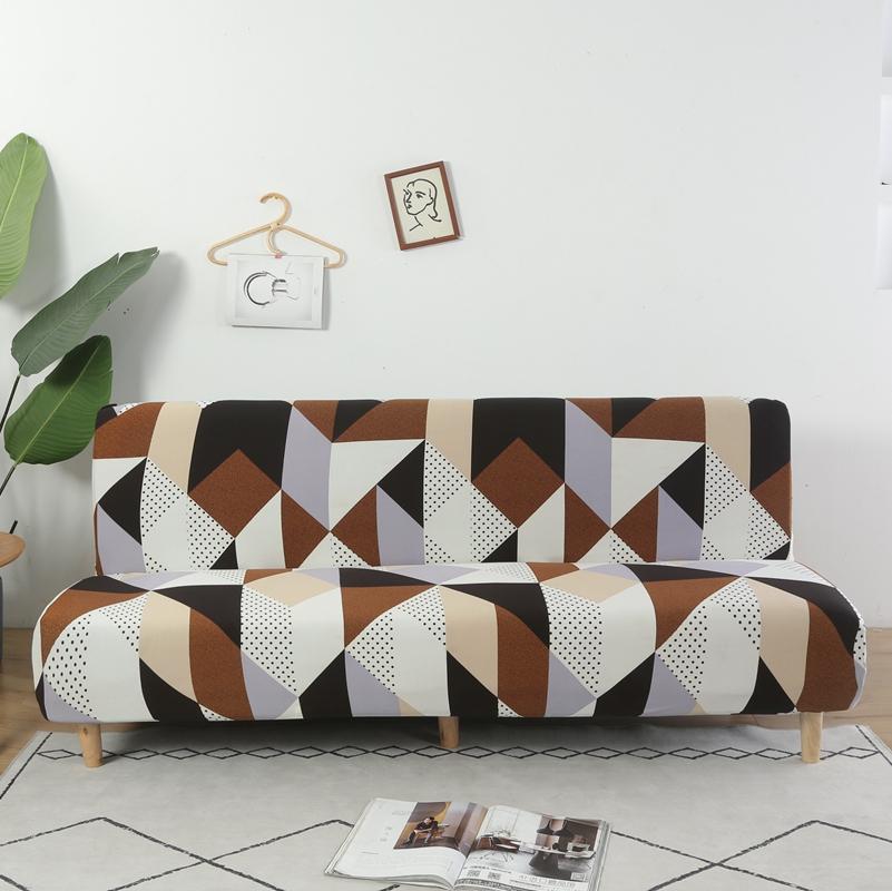Armless Sofa Bed Cover Spandex Stretch Futon Slipcover Elastic Full Folding Couch Sofa Shield Fitted Full Folding Sofa Slipcover
