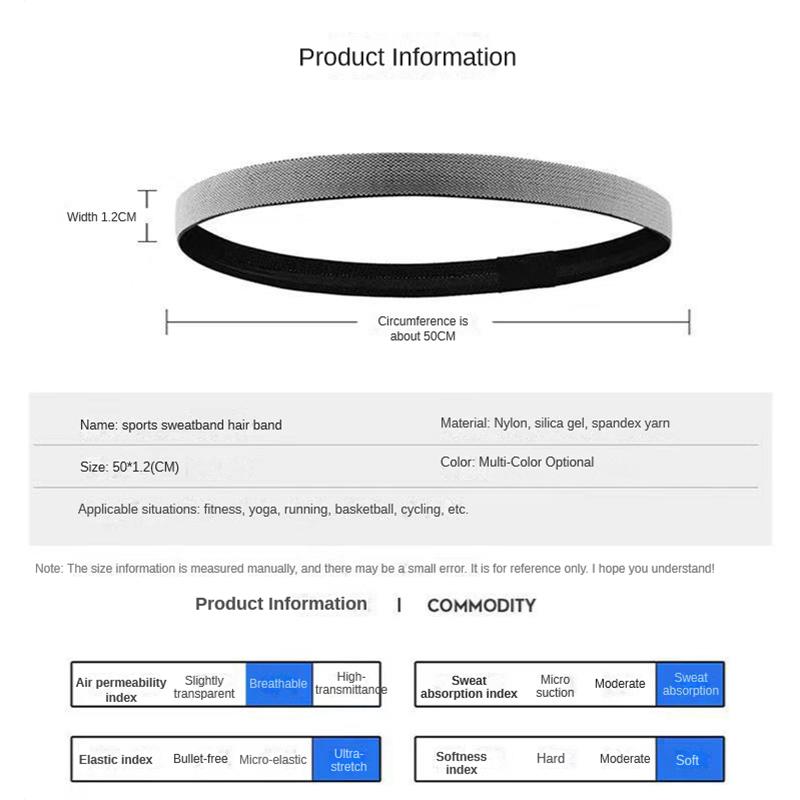 Sports Antiperspirant Hair Band Women Yoga Fitness Sweat Absorbing Hair Band Men Basketball Running Football Sweat Headband