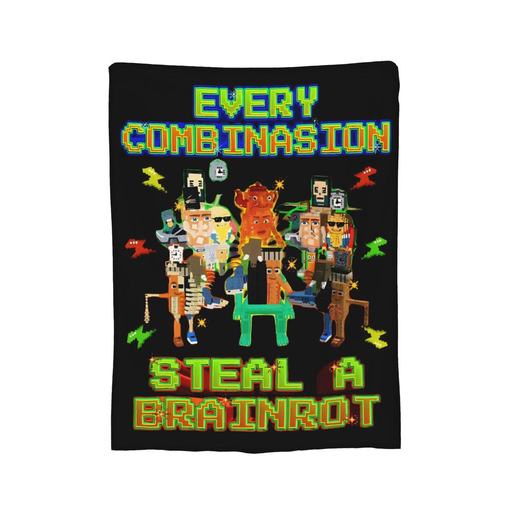 Steal a Brainrot Game Blanket Flannel Super Soft Throw Blanket for Bedroom Sofa Bedspread