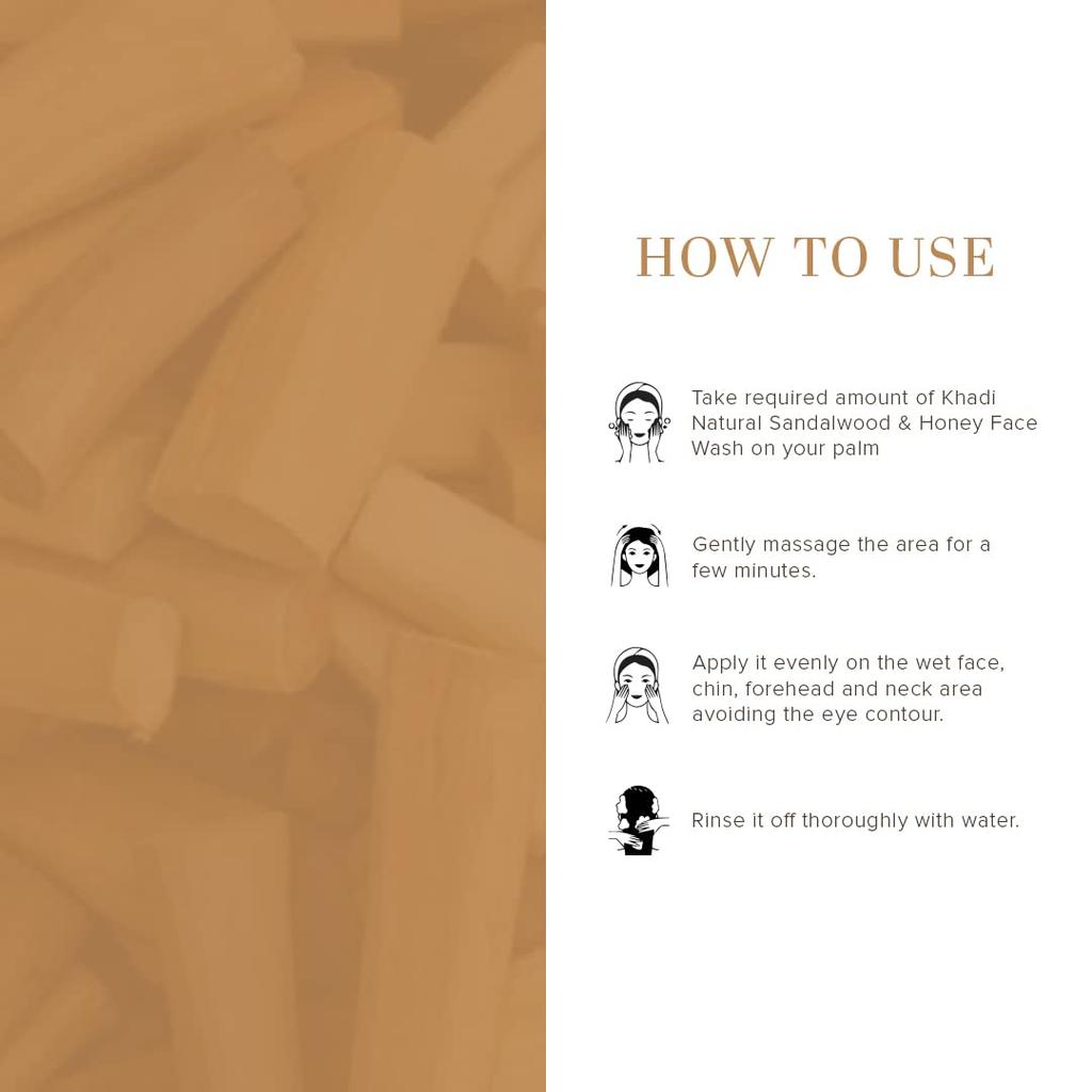 Khadi Natural Sandalwood & Honey Body Wash 210ml Pack of 1 | Gentle Hydrating Shower Gel for Soft Smooth Skin