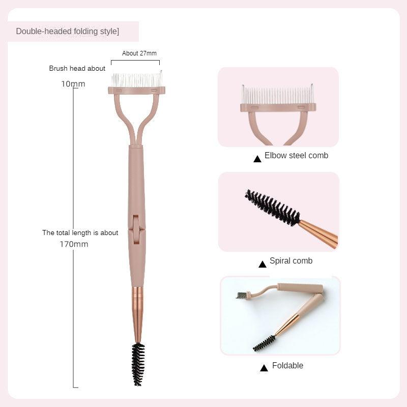 Lash Comb Ultra-Fine Steel Needle Comb Small Eyebrow Comb Foldable Spiral Lash Comb