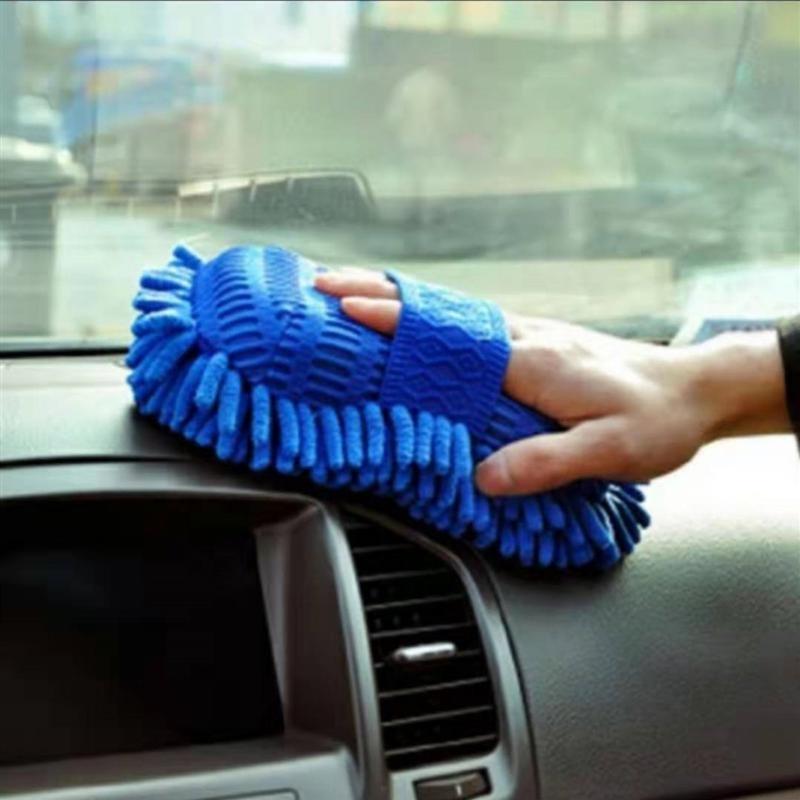 2 In1 Car Wash Gloves Super Soft and Fine Fiber Car Wash Glove Sponge Large Size Cleaning Tool Chenille Coral Sponge