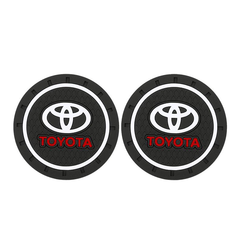 1/2PCS Car Coasters Water Cup Slots Non-Slip Mat Waterproof Cup Pad For Toyota Corolla Camry Hilux Rav4 Car Accessories