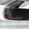 Hello Beautiful Car Rearview Mirror Sticker - Decorative Women's Accessory
