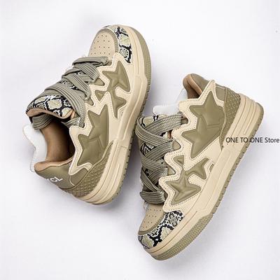 Fashion Men Women Sneakers Plus Size 41 42 Women's Casual Shoes Stars Chunky Sneakers Woman Thick Sole Sport Shoes Bread Shoes