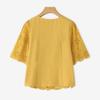 ZANZEA Women Casual Round Neck Lace Crochet Patchwork Half Sleeve Blouse