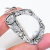 Natural Howlite Jasper, Topaz 925 Sterling Silver Jewelry Pendant 2.36" ZS-623